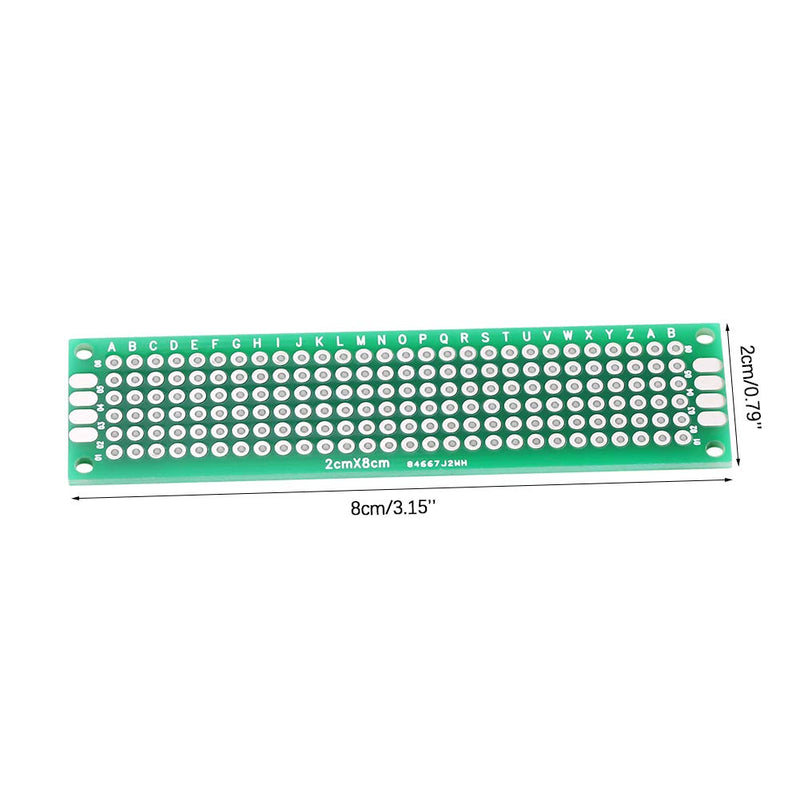 10pcs 2X8cm Double-Sided Circuit Board Hole Grid Board PCB Board Prototype Board Prototype Kit Universal Circuit Board for DIY Soldering