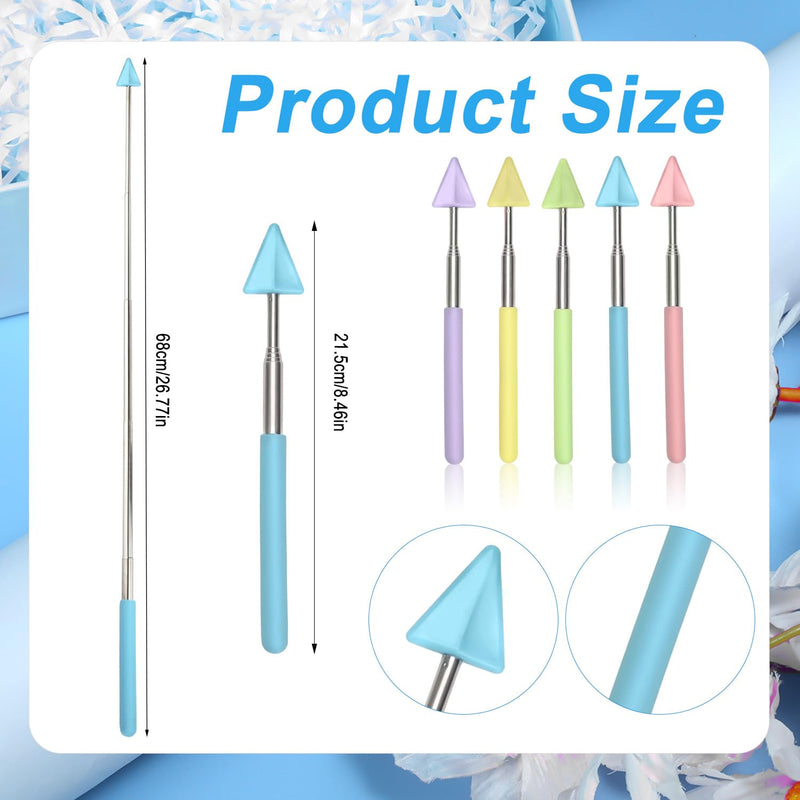 5pcs Telescopic Teachers Pointer, Teachers Pointer Stick Arrow Retractable Extendable Hand Pointer Stick for School Teachers Classroom Office Presentation Whiteboard Supplies