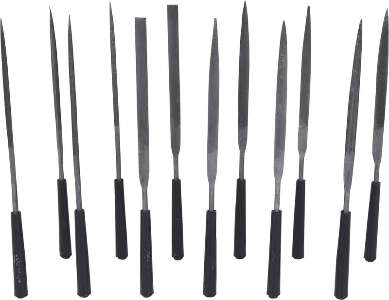 KS Tools 140.3050 Needle files set, 12pcs, 145mm