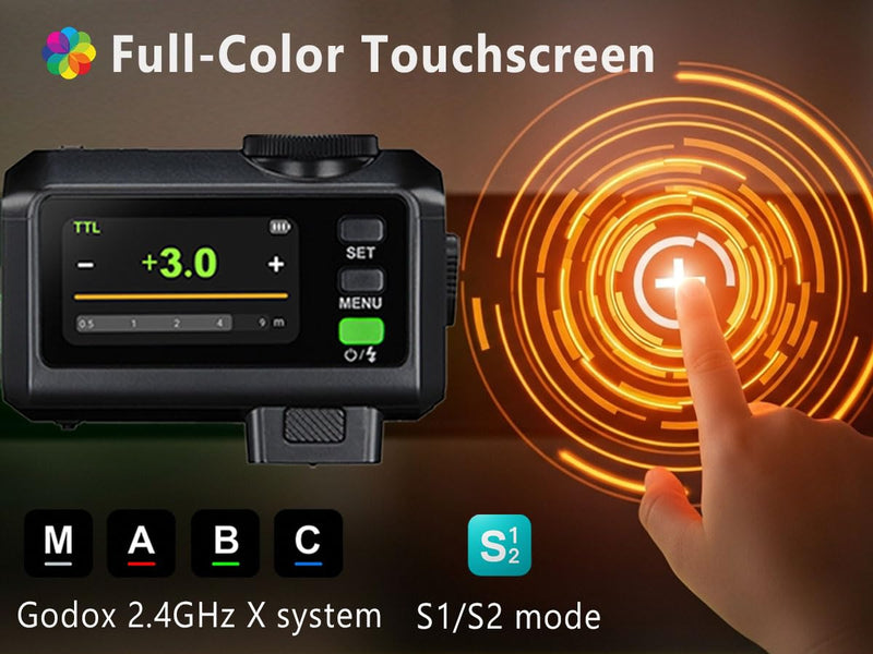 GODOX IT30 Pro S TTL Mini Flash & Trigger for Sony - GoDOx Authorized Distributor IT30Pro Wireless Master & Receiver Full-Color Touchscreen Speedlite HSS 1/8000s 2.4G Wireless X System Trigge Black