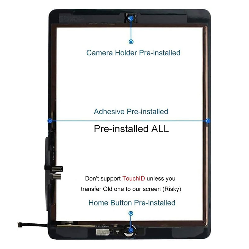 for iPad 9 (9th Generation) A2602 A2603 A2604 A2605 Screen Replacement 2 Pack 10.2 Inch Digitizer, for iPad 9th Gen Touch Screen Digitizer Replacement (2021 Released) with Home Button(Black) Black