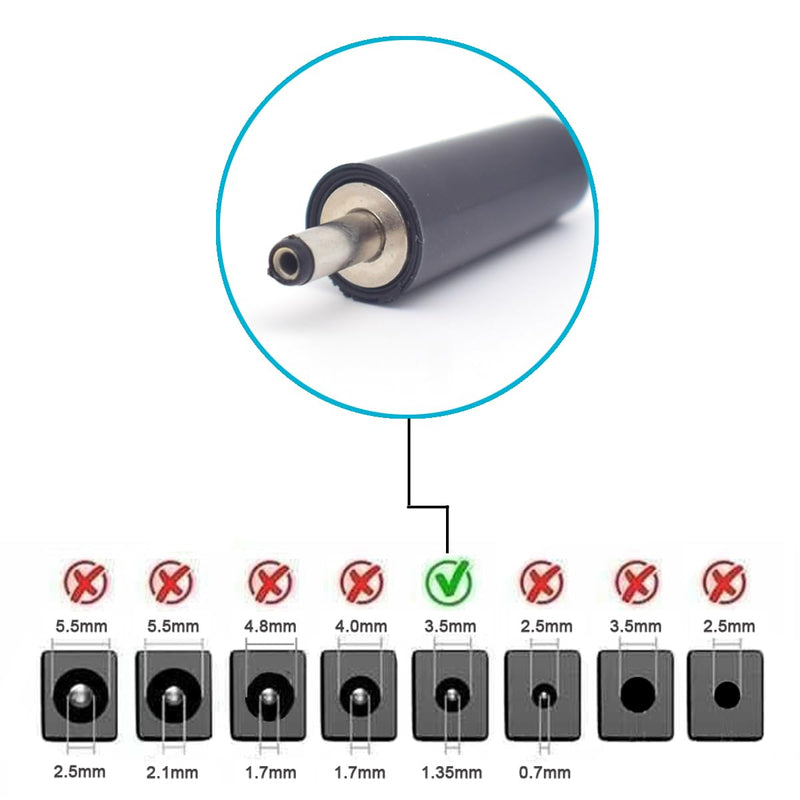 5PCS 3.5mm x 1.35mm DC Power Male Plug Solder,DC Power Male Solder Connector Adapter for DIY DC Cable,Repair,Replacement Black 1.35mm x 3.5mm