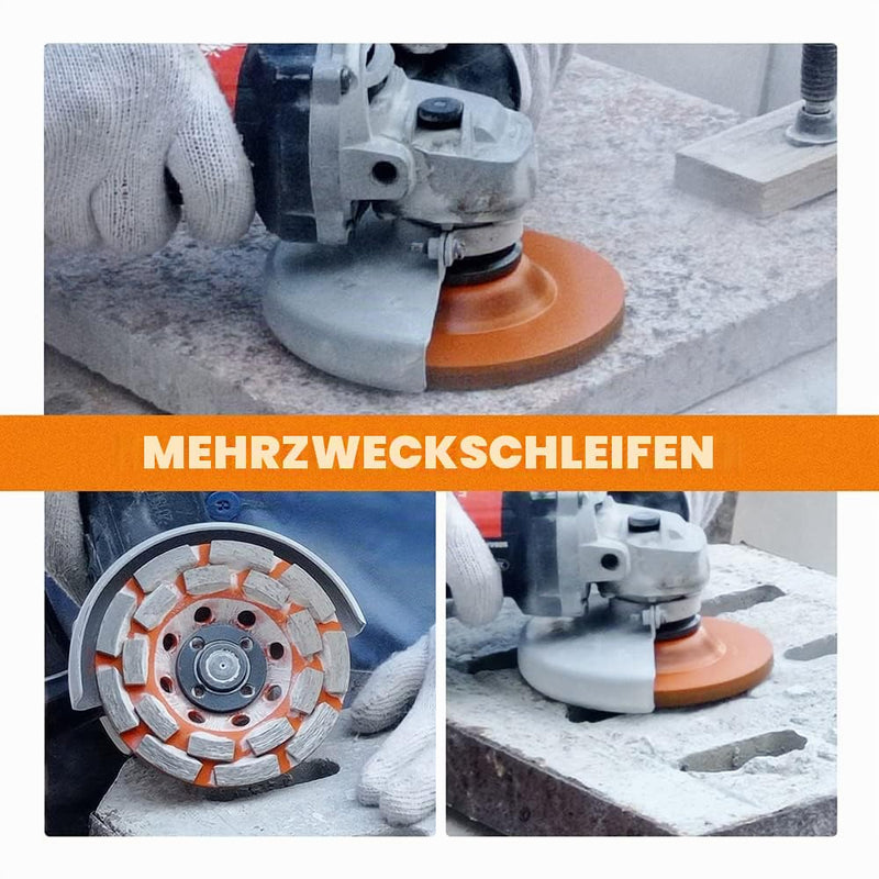 Diamond Cup Wheel 100 mm - BRSCHNITT Welded Double Row Diamond Cup Grinder Grinding Wheel for Concrete Masonry Granite Marble Natural Stone 1 100mm