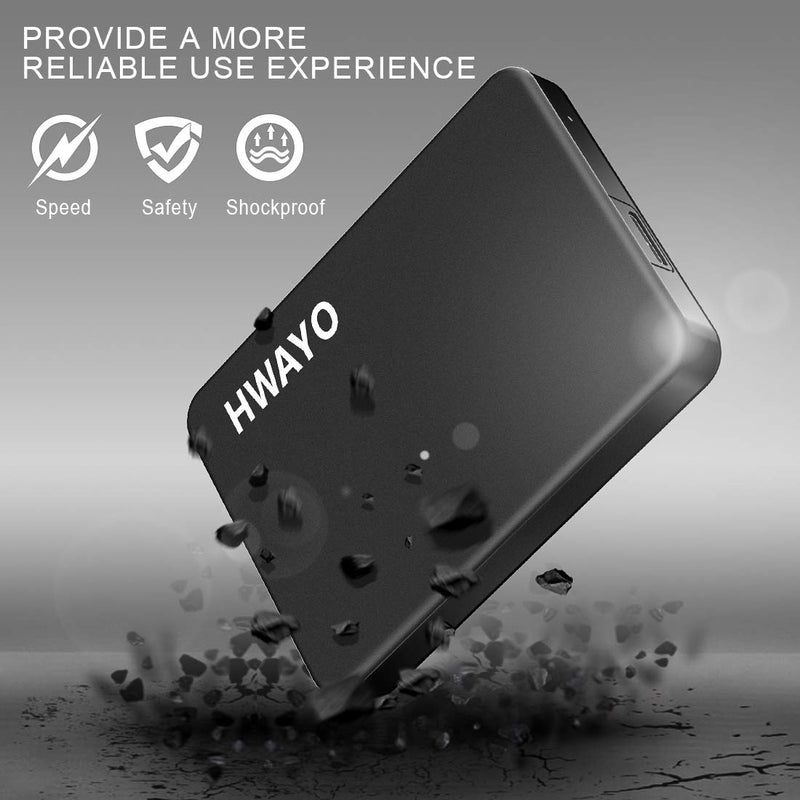 1TB Portable External Hard Drive Ultra Slim 2.5'' USB 3.0 HDD Storage for PC, Desktop, Laptop, MacBook, Chromebook, Xbox One 1TB Matte Black