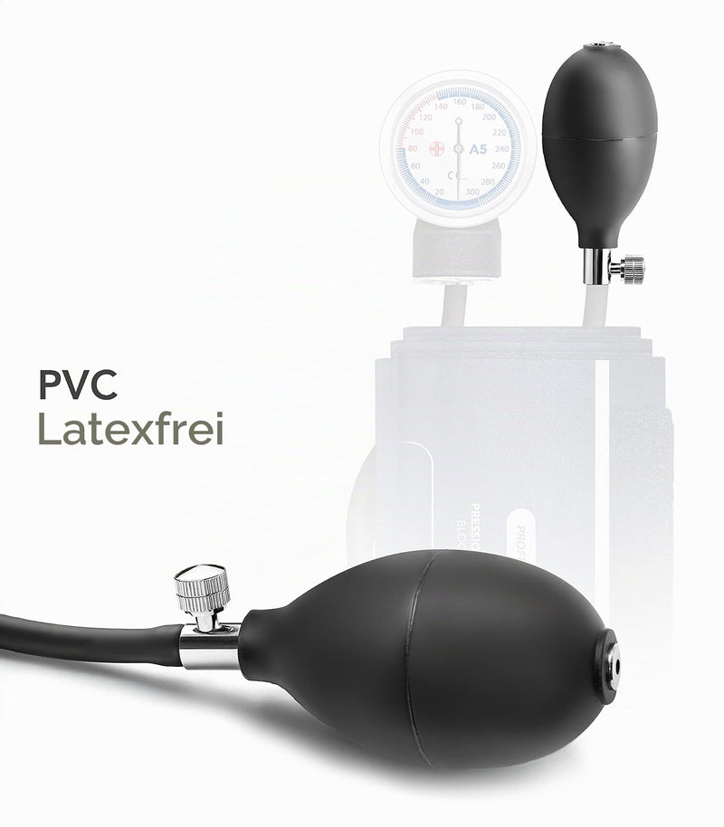 AIESI Replacement Inflator for Manual Aneroid Sphygmomanometer, Complete with Screw Tap, Latex Free, 24 Months Warranty