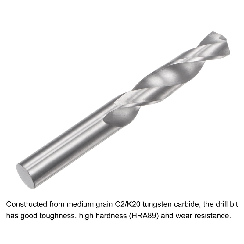 uxcell Solid Carbide Drill Bits, 6.8mm C2/K20 Tungsten Carbide Jobber Drill Bits Straight Shank Drilling Tool for Stainless Steel Aluminum Iron Metal Plastic 2pcs
