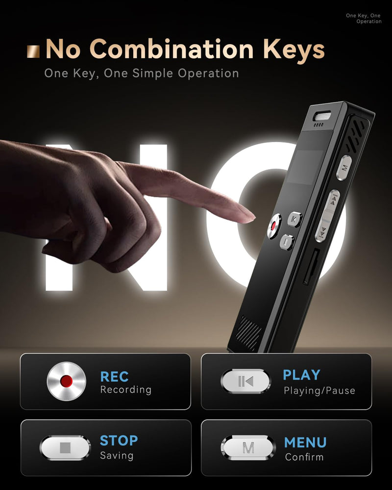 64GB Digital Voice Recorder,Voice Activated Recorder with Playback,Voice Recorder for Lectures,HD Dual Mic Tape Recording Device,Sound Audio Recorder with Line-in