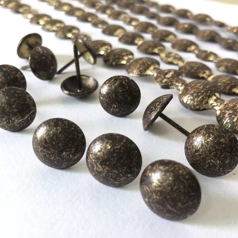 Let's Decorate 10 Meters D16mm Antique Upholstery Tacks Strips/Nailhead Trims,Decorative Nail Strips with Upholstery Tacks for Sofa Headboard Bench(L:16mm Antique) 16mm L:16mm Antique