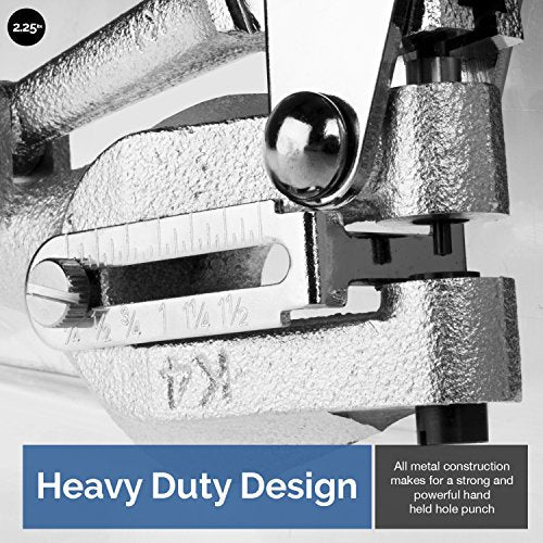 Neiko 02612A Hand Held Power Punch and Sheet Metal Hole Punch Kit, Cr-V 3/32" x 9/32" 8 Piece Set