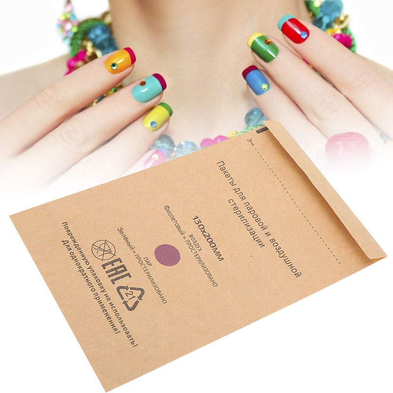 Sonew Pack of 100 Sterilisation Bags, Self-Sealing Sterilisation Autoclave Bags, Disposable Steriliser Bags, Disinfectant Accessories for Cosmetics and Nail Tools