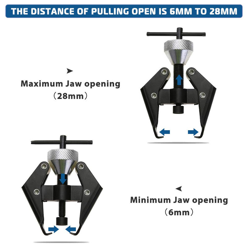 A ABIGAIL Battery Terminal and Wiper Arm Puller Remove Tool Heavy-Duty Arm Bearing Remover Puller Repair Tool Kit 6-28 mm