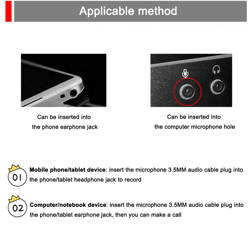 mini microphone mini notebook microphone 3.5 mm socket notebook microphone, compatible for PC laptop notebook (1 piece/black)