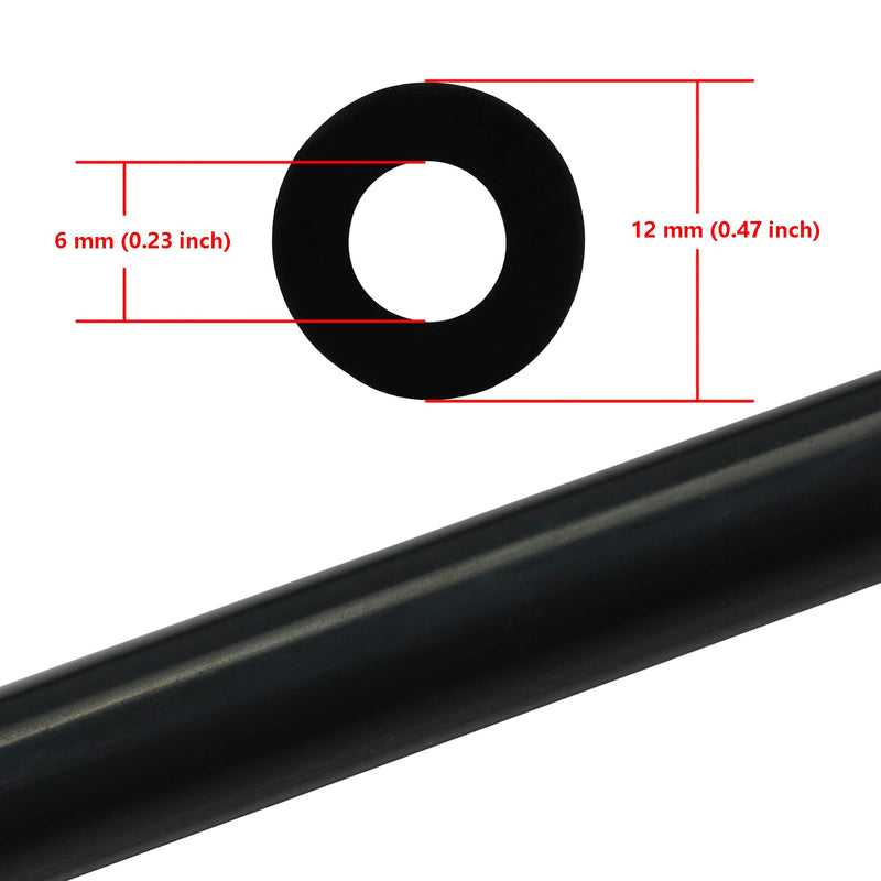 Ucreative 5FT ID 1/4" (6mm) High Temperature Silicone Vacuum Tubing Hose 130PSI Max Pressure Black 1/4" (6mm) - 5FT