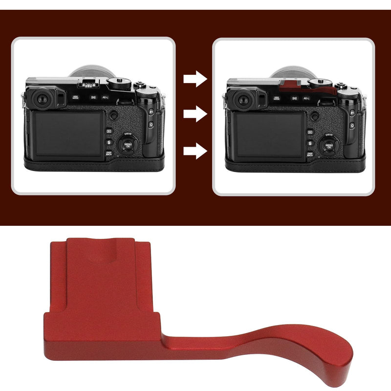 Metal Hot Shoe Thumb Up Rest Hand Grip Compatible with Fujifilm FinePix X-E4 X100F X100V XPro2 XPro3 DSLR Camera Hand Grip Aluminum Alloy Red