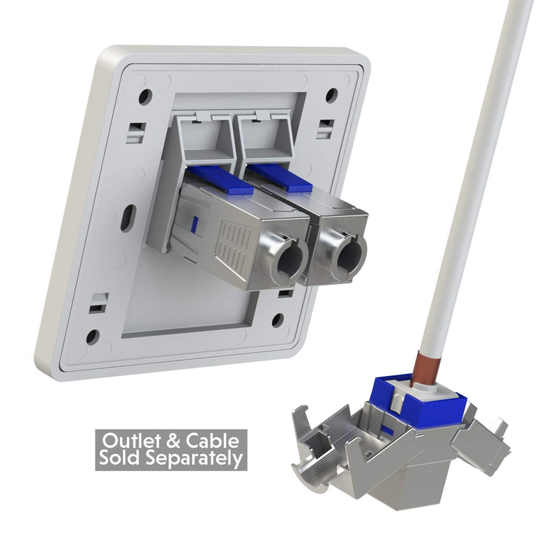 LINKUP - [GHMT & DSX8000 Certified Cat8 Ethernet Cable Connector (2-Pack) RJ45 Metal Tool Free Easy Termination Keystone Jack |for 2000MHz 2GHz 40G Double Shielded Solid LAN Cable 22AWG-24AWG Keystone Jack 02-pack Field Termination Keystone Jack