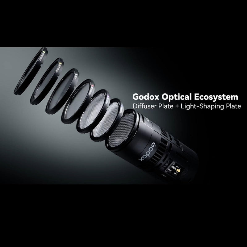 Godox Magnetic Mounting Kit,MK for MS60Bi MS60R RS60R RS60Bi LED Lights & Round-Head Flashes V100 V1 Pro AD100 Pro, Includes Barndoors, Diffusers, Snoot, Grid & Carry Bag