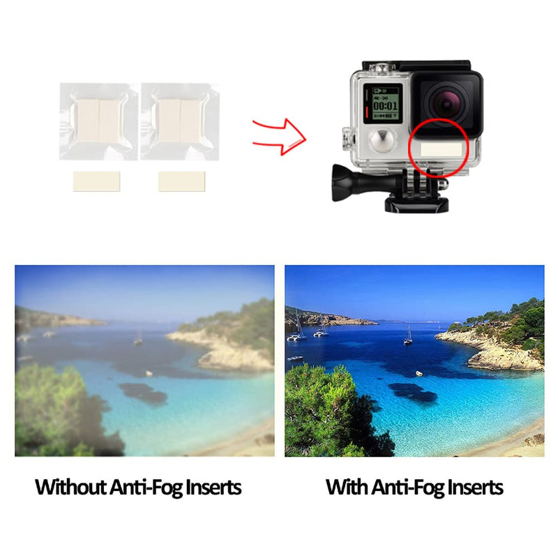 60pcs Anti Fog Inserts Recycle Drying for Gopro Hero 12 11 10 9 8 7 6 5 4 3 Xiaoyi SJCam Insta 360 Go, for DJI Osmo Action Camera Waterproof Case Underwater Using