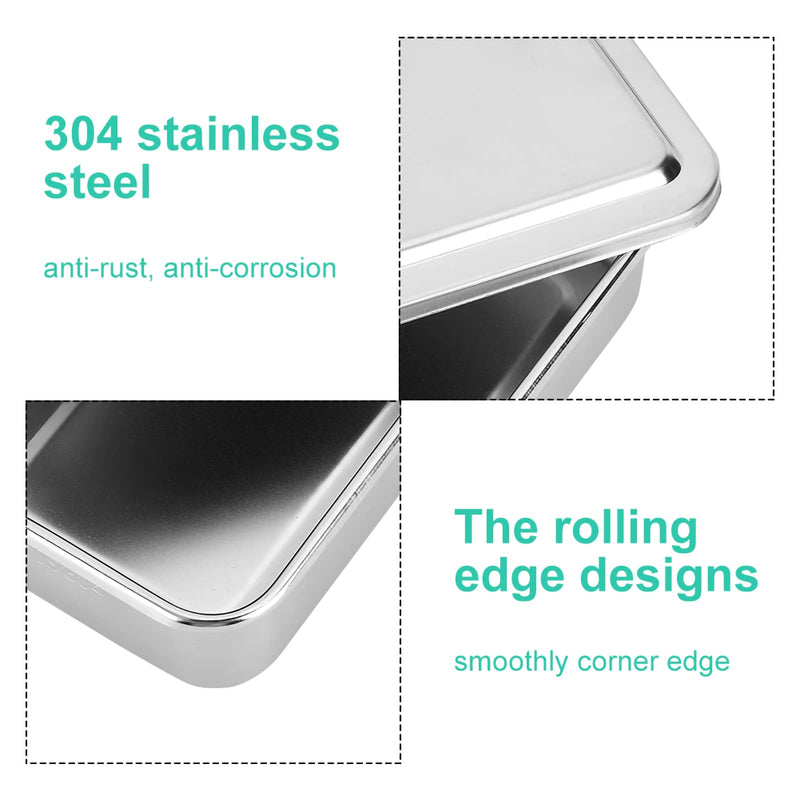 6 Inch Steriliser Container Cleaning Box Professional 304 Stainless Steel Rust Protection Storage Box for Instruments Reusable Cleaning Box with Lid