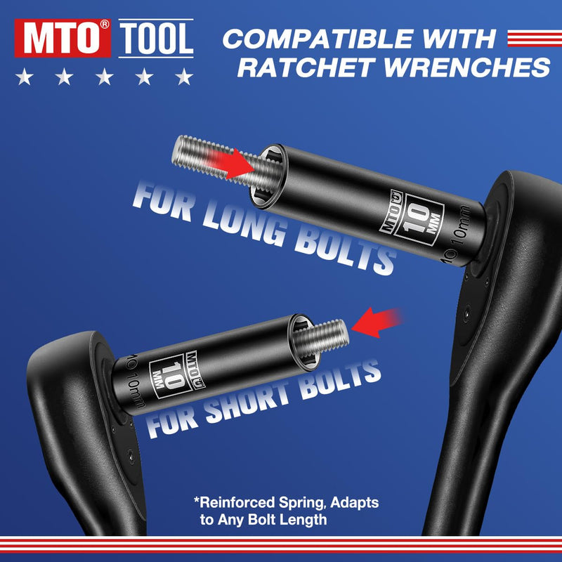 MTO 14-Piece 1/4" Drive Magnetic Deep Impact Socket Set, Metric Size (4mm-15mm) 6 Point Sockets