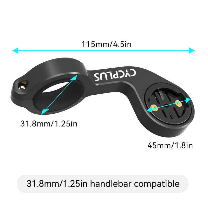 CYCPLUS Cycling Out Front Bike Mount Designed for All Cycling Computer, Garmin Edge 520 530 820 830 1000 GPS and Other Normal Models Z1 Left Handle