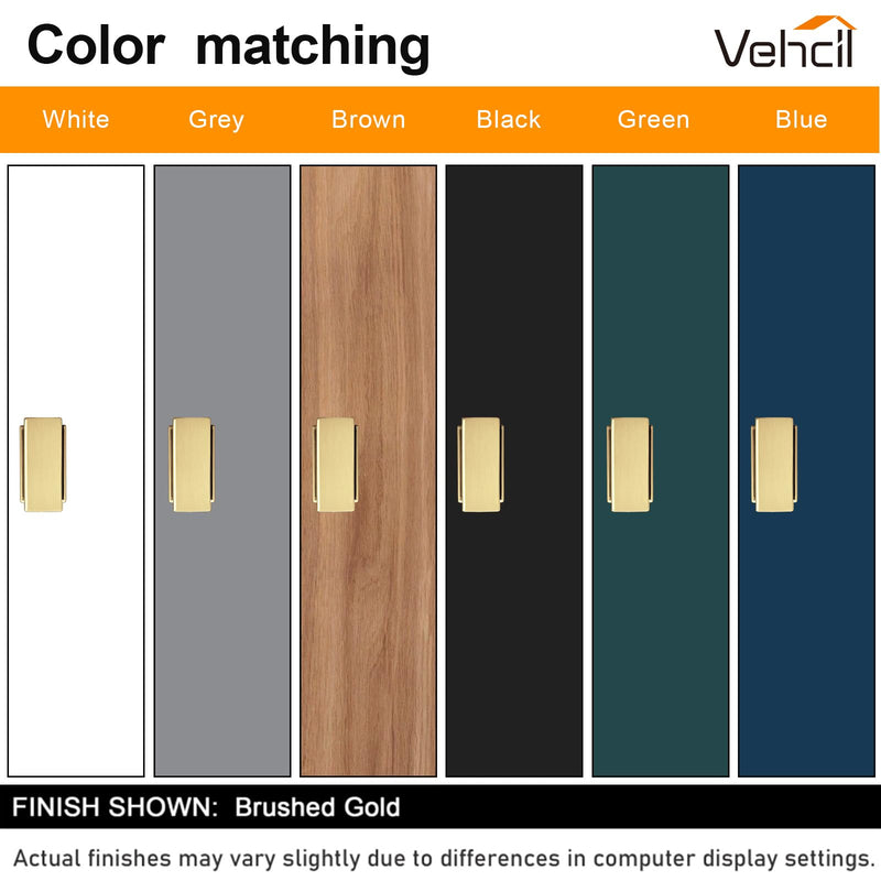 VEHCIL 10 Pack Square Brushed Gold Cabinet Knobs,Single Hole Cabinet Handles Gold Knobs for Cabinets and Drawers Cupboard Closet Bathroom Dresser Hardware,Solid Zinc Alloy 1.5 Inch
