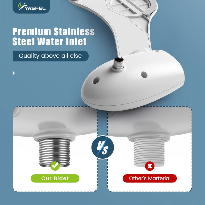 YASFEL Bidet Attachment for Toilet, Non-Electric Self-Cleaning Bidet Seat Attachment, Fresh Cold Bidet Attachment for Feminine/Posterior Wash, with Adjustable Pressure Control (Blue/White) Blue White