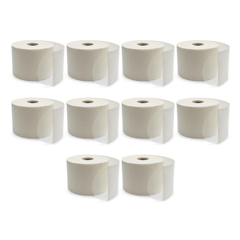 ChromaLabel 3-Inch Round Sealing Stickers, Library Supply Envelope Seals, Clear Mailing Stickers – 1,000 Labels per Roll, Non-Perforated, Ideal for Sealing Envelopes – Pack of 10