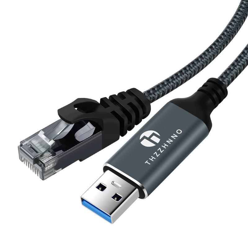 USB to Ethernet Cable 30FT, USB 3.0 A to RJ45 Male Cable Directly Connected Gigabit LAN Network, Compatible with Laptop, PC, MacBook, Switch, Windows 10/11, macOS, Linux USB A to Ethernet