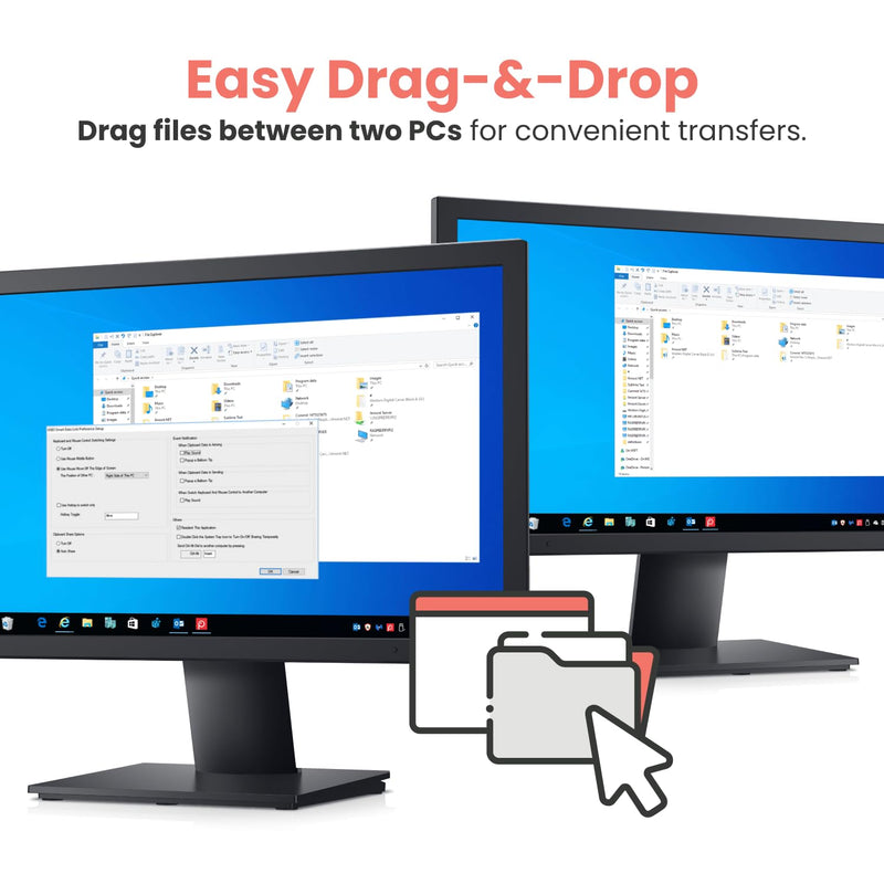 Gearmo PC to PC Data Transfer Cable - 6ft, Unlimited Uses, Built-in Software, No Installation - High Speed USB Data Transfer Between Computers - Supports Windows 11/10/8/7