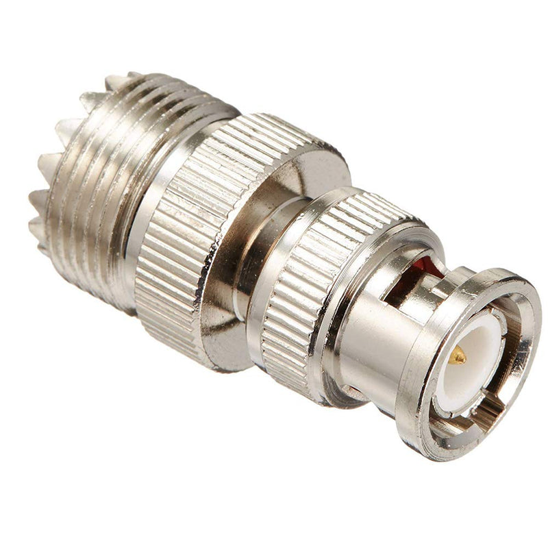TengKo BNC Male to UHF Female SO-239 SO239 Adapter Connector RF Coaxial Coax Adapter for Antenna Coaxial Cable Radio Scanner (2 Pack) 2 Pack