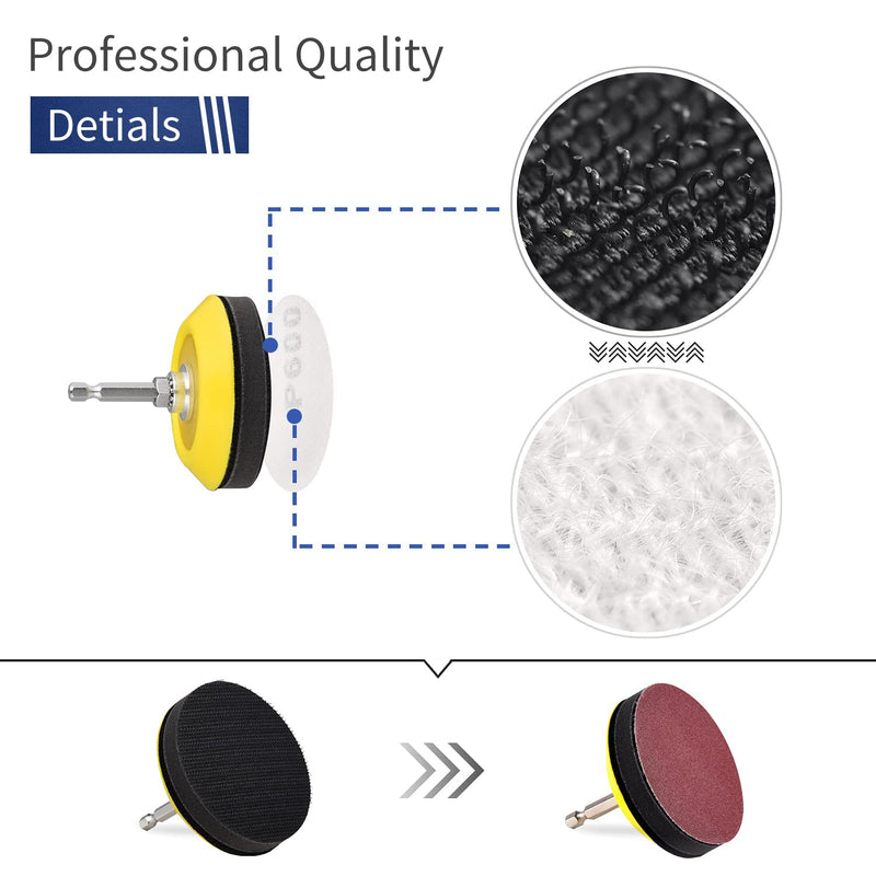 NYNM 120 Pack 75mm Polishing Discs for Drill Grinding Accessories Set with 8mm and 6.35mm Shank for Car Polisher Wax Sealing Shine, Sanding Discs Include 80-3000#