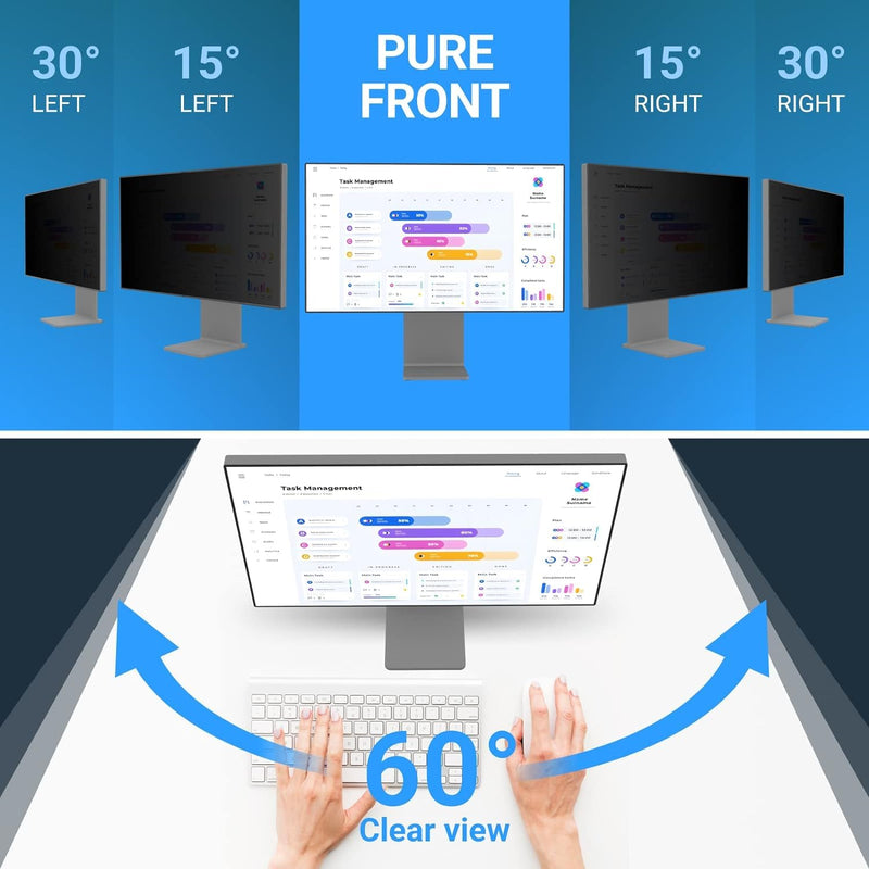 32 Inch Computer Monitor Privacy Screen Filter - Eye Protection Anti Glare Blue Light Filter
