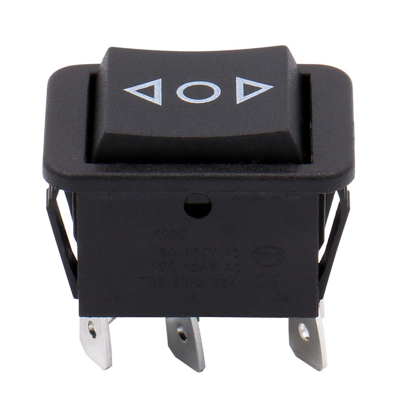 Heschen Rocker Switch 16A 250VAC ON-OFF-ON Momentary DPDT 6 Terminals Black 2Pack