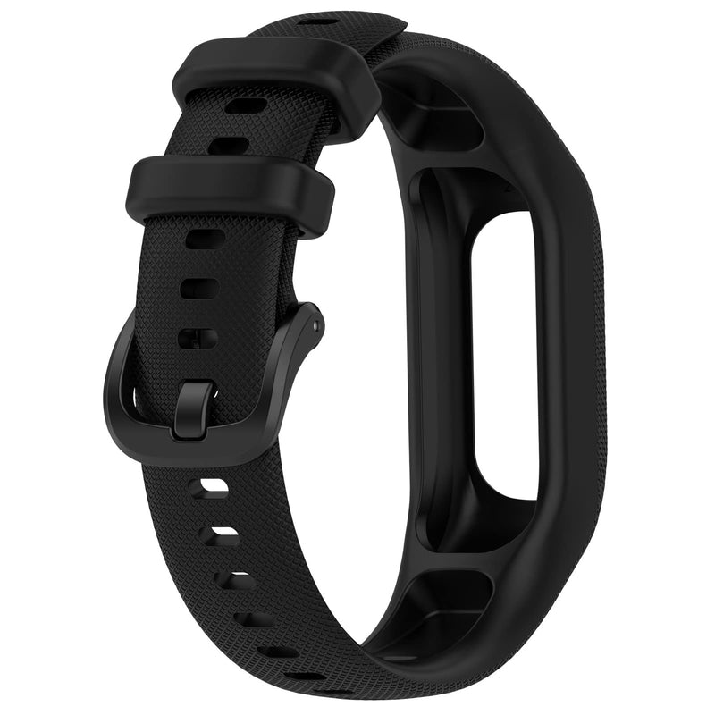 MOTONG Compatible with Garmin Vivosmart 5 Replacement Band - Silicone Replacement Wrist Band Strap Compatible with Garmin Vivosmart 5(Silicone Black)