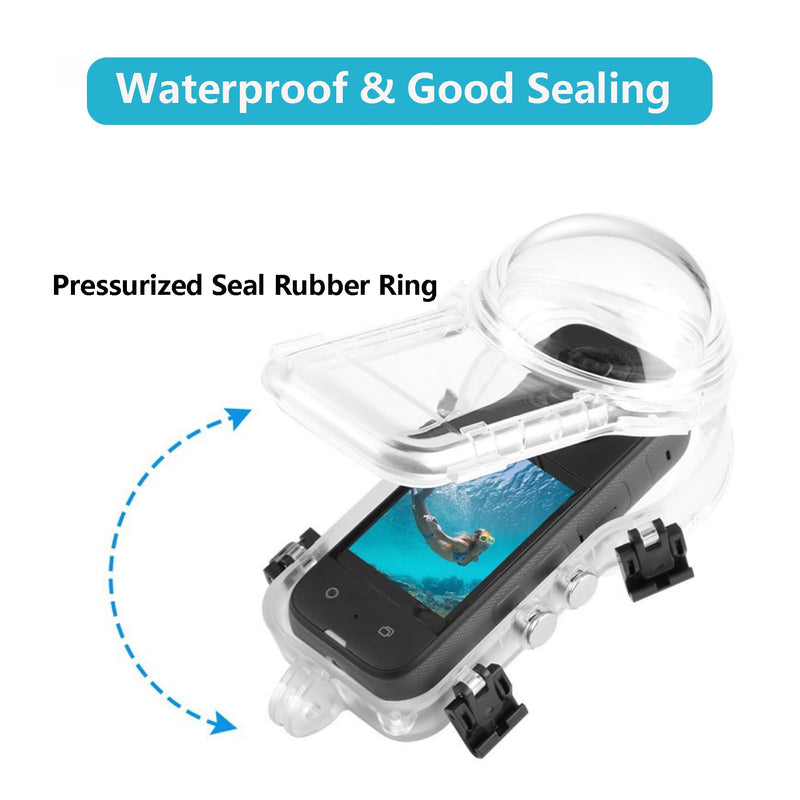 Invisible Dive Case Compatible for Insta360 X4 Dive Housing Case 50m 164ft Waterproof Case Cover Underwater Protective Shell with Bracket Accessories for Insta360 X4 Action Camera