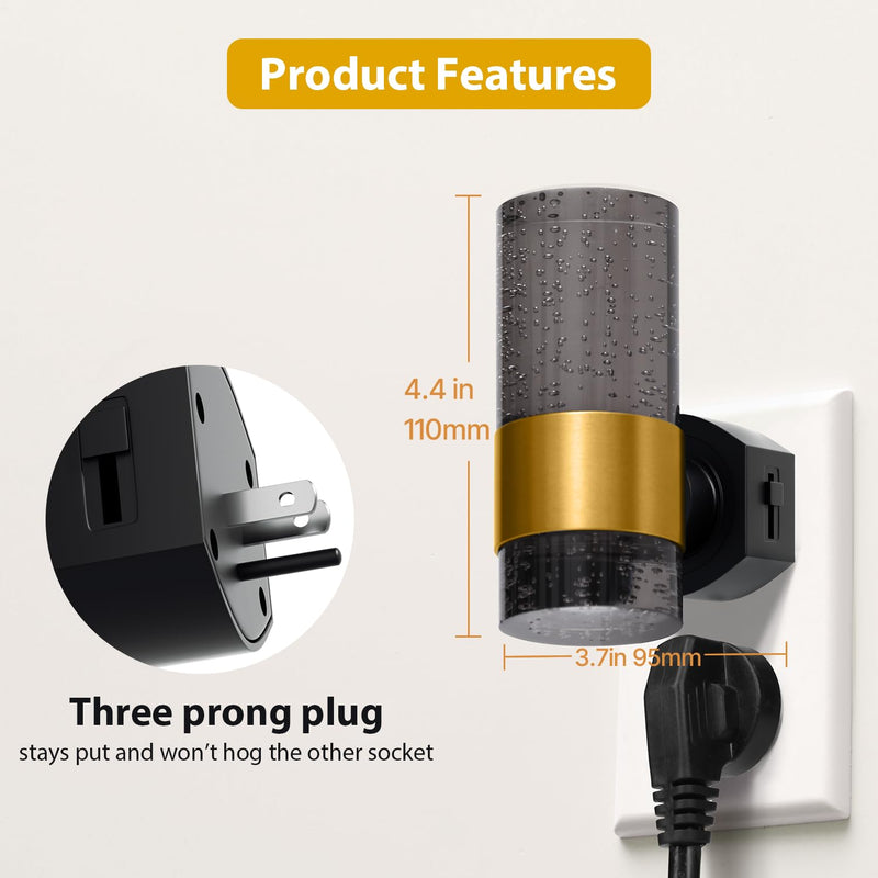 LED Night Lights Plug into Wall, 2-Pack Bright Plug in Nightlights, Dimmable 0-100LM, Dusk-to-Dawn, Wall Sconce-Style, Auto-On/Off, Home Decor for Bedroom, Bathroom, Hallway, Kitchen, 3000K