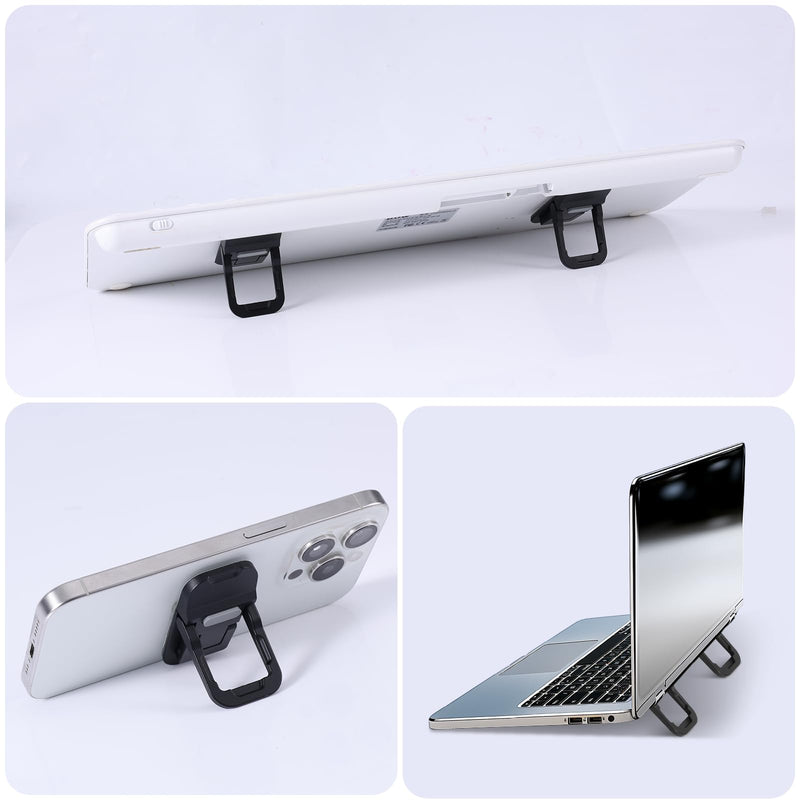 2pcs Portable Keyboard Riser, Dual Tilt Angle Mini Laptop Feet Flip Computer Keyboard Stand for Desk Invisible Lifter Computer Cooling Stand Self-Adhesive Laptop Stand Bracket for Office (Black)