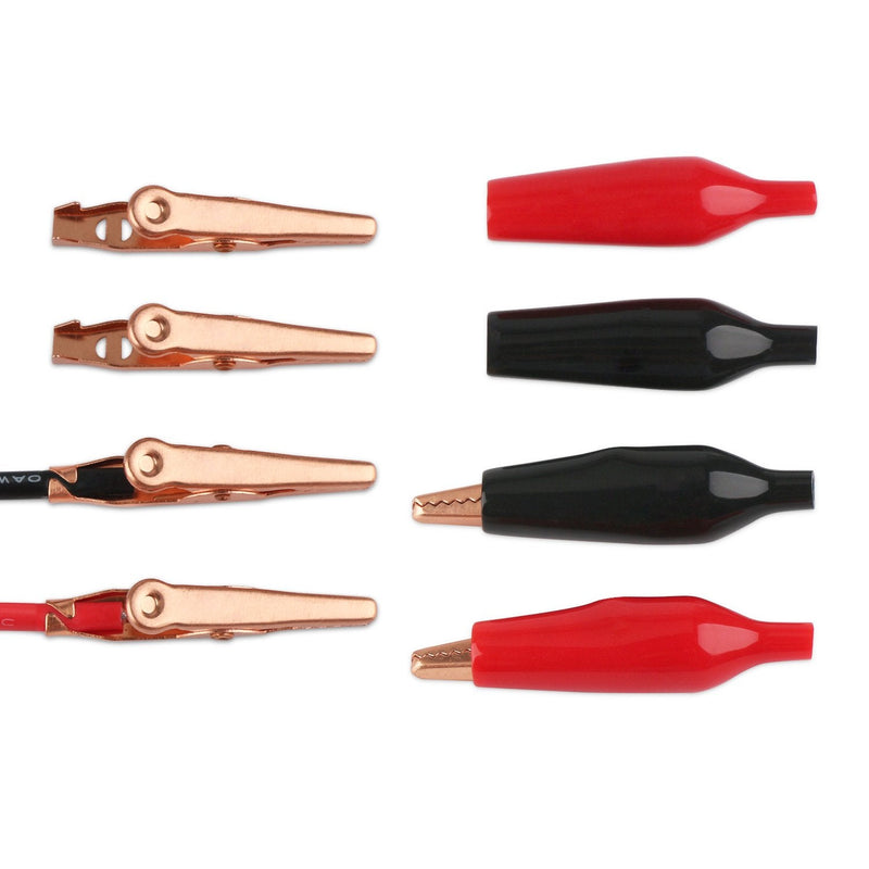 DROK Jumper Wires with Alligator Clips Electrical - 10pcs 45mm Large Pure Copper 19.6 inches/50cm Test Leads with Alligator Clips for Multimeter Electrical Testing 50cm x 0.4mm Black & Red 10