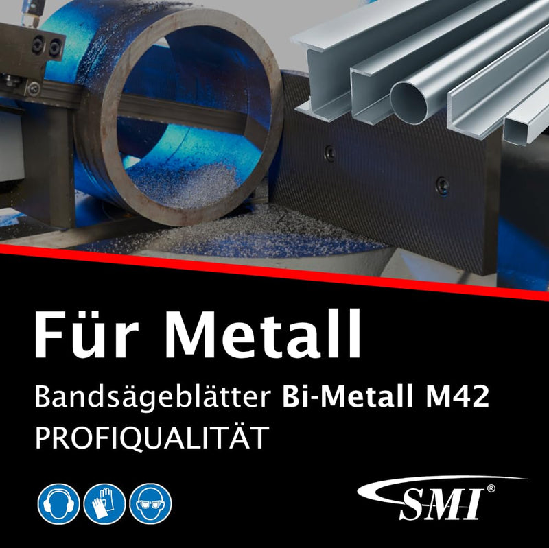 Set of 3 SMI band saw blades bi-metal M42 dimensions 1440 x 13 x 0.65 mm 8/12 ZpZ e.g. for FEMI NG120XL, ABSNG120, 784 XL, 784, Berg & Schmid TBS 102, Alfra, Flott, Metallkraft saw band