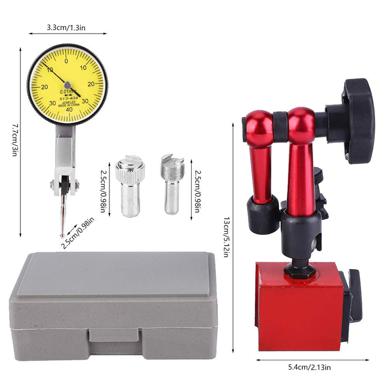 Magnetic stand for dial indicator, flexible brake disc dial indicator with magnetic holder, magnetic dial indicator base stand holder with magnetic base 0-0.8 mm precision 0.01 mm