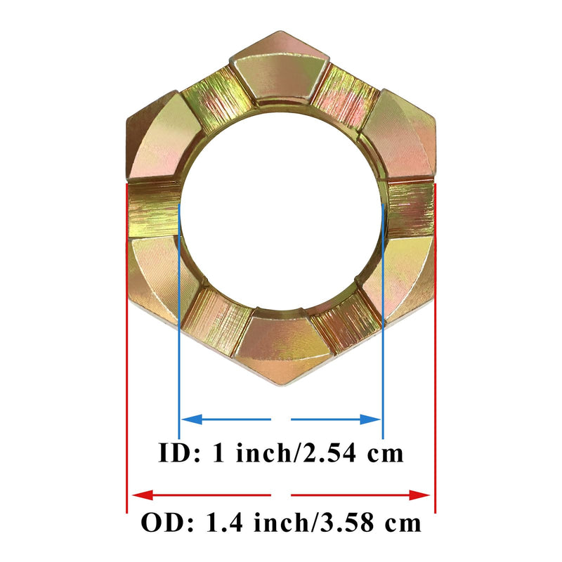 2 Sets Trailer Nut Kit Combination for 1" Shaft Spindle Includes 1" Shaft Spindle Nuts 1" Trailer Spindle Washers & 2.2" Long Cotter Pins High Strength Trailer Axle Bearing Kit