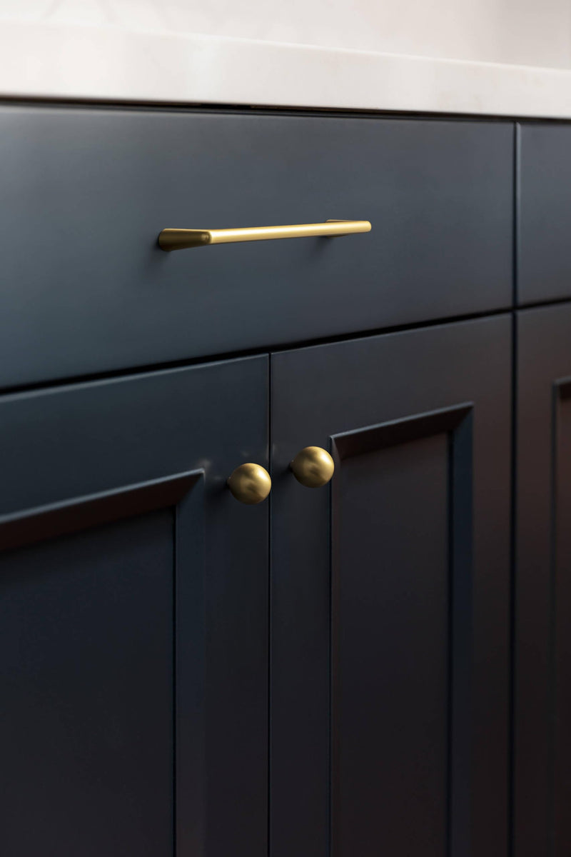 Goo-Ki 25MM(1 Inch) Brushed Brass Cabinet Knob,Modern Cabinet Pulls with Zinc Alloy Material, Delicate Knob for Dresser, Drawer,Wardrobe Cabinet,6 Pack 1'' Dia Single Knob