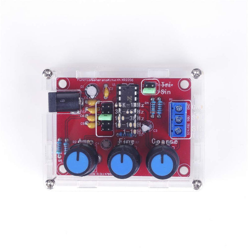 ANGEEK XR2206 Function Generator Signal Generator DIY Kit High Precision Function/Sine Triangle Square Output 1Hz-1MHz Adjustable Frequency Amplitude(Welding completed) Welding completed
