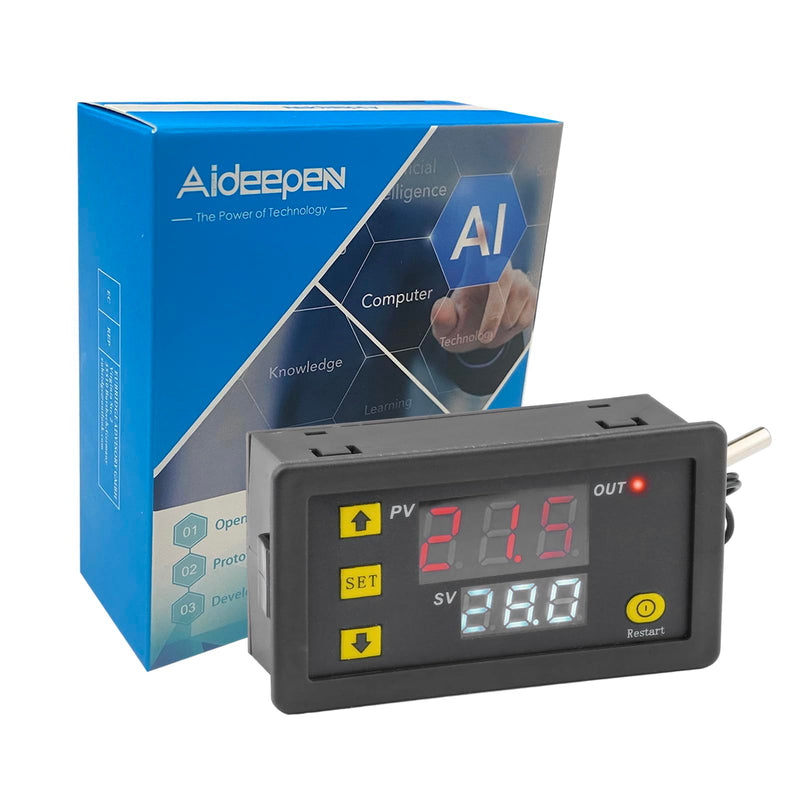 Aideepen W3230 20A DC 12V Digital Thermostat Digital Temperature Controller Regulator Heating Cooling Control Thermometer Instrument W3230 DC 12V