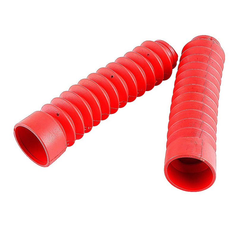 1 Pair Rubber Fork Cover Gaiters Motorcycle Front Fork Gaiters Boots Shock Damping Dust Cover 205 x 42mm (Red)