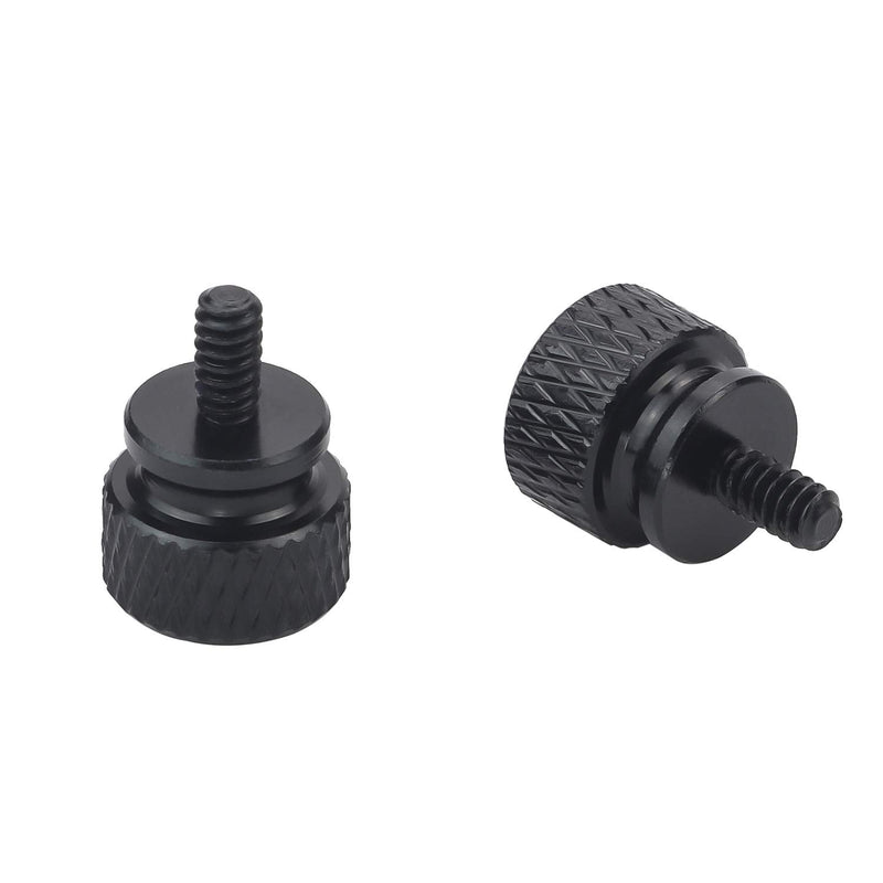 6#-32 Anodized Aluminum Thumbscrews, Computer Case Thumbscrews, Thumb Screws, Black, 10 PCS