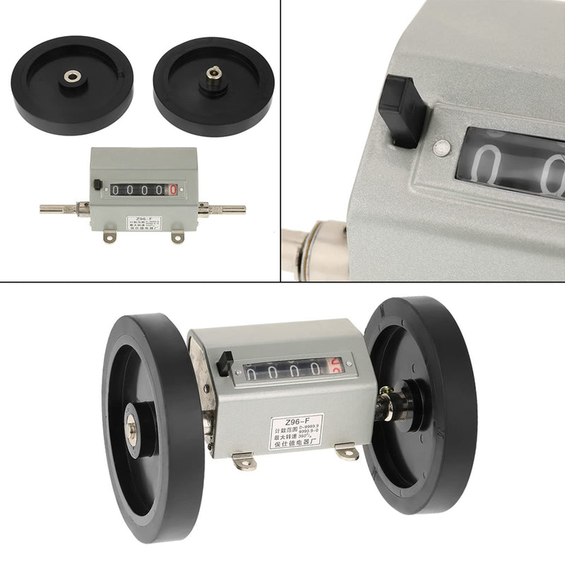 Rope Cable Length Counter De Longitud Con Rueda Metal 1Pc Rolling Wheel 5 Digits 0 9999.9 Length Counter Speed 350Rpm Grey Reset