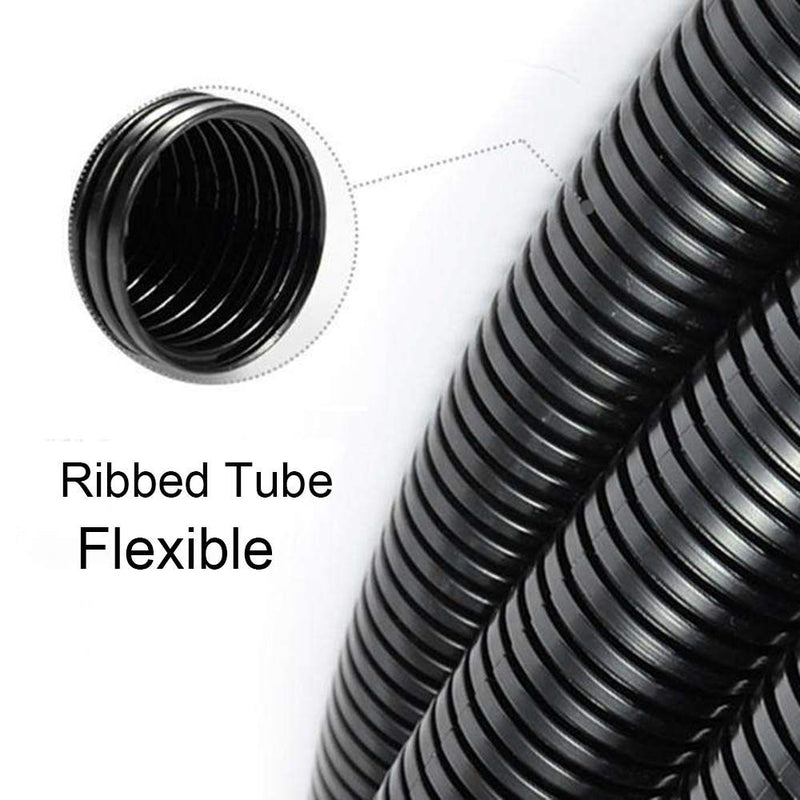 ZhiYo 50 FT 1/2” Wire Loom Split Tubing Auto Wire Conduit Flexible Cover Plastic Cover for Electrical Wires & Cables High Temperature (-40F to 257F) 50 FT 1/2” Black