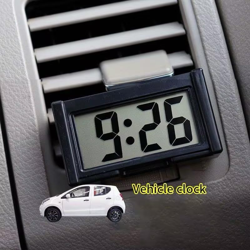 Red Car Dashboard Digital Clock,Vehicle Adhesive Clock with Jumbo LCD Time,Mini Automotive Stick On Watch for Car Truck Dashboard Lighting(ZS381)