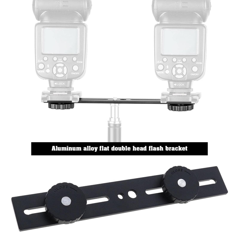 2Pcs Dual Flash Camera Bracket Replacement 2 Flash Holder Bracket Camera Light Bracket with 1/4 Screw Accessories for DSLR Camera LED Light